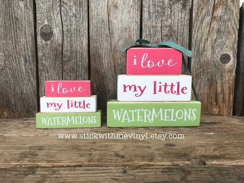 Sweet Summertime Wood Block Set Summer Decor Sweet Etsy