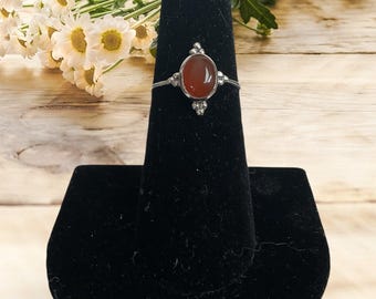 Colección Bling - Anillo de cornalina (plata de ley)