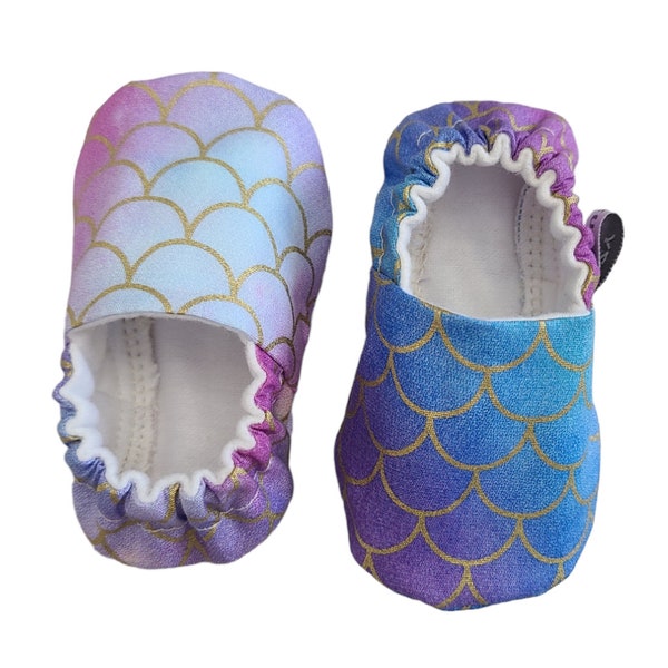 Mermaid Baby Shoes, Mermaid Crib Shoes, Mermaid Baby Moccs, Mermaid Baby Slippers, Mermaid Baby Slippers, Mermaid Baby Girl Shoes