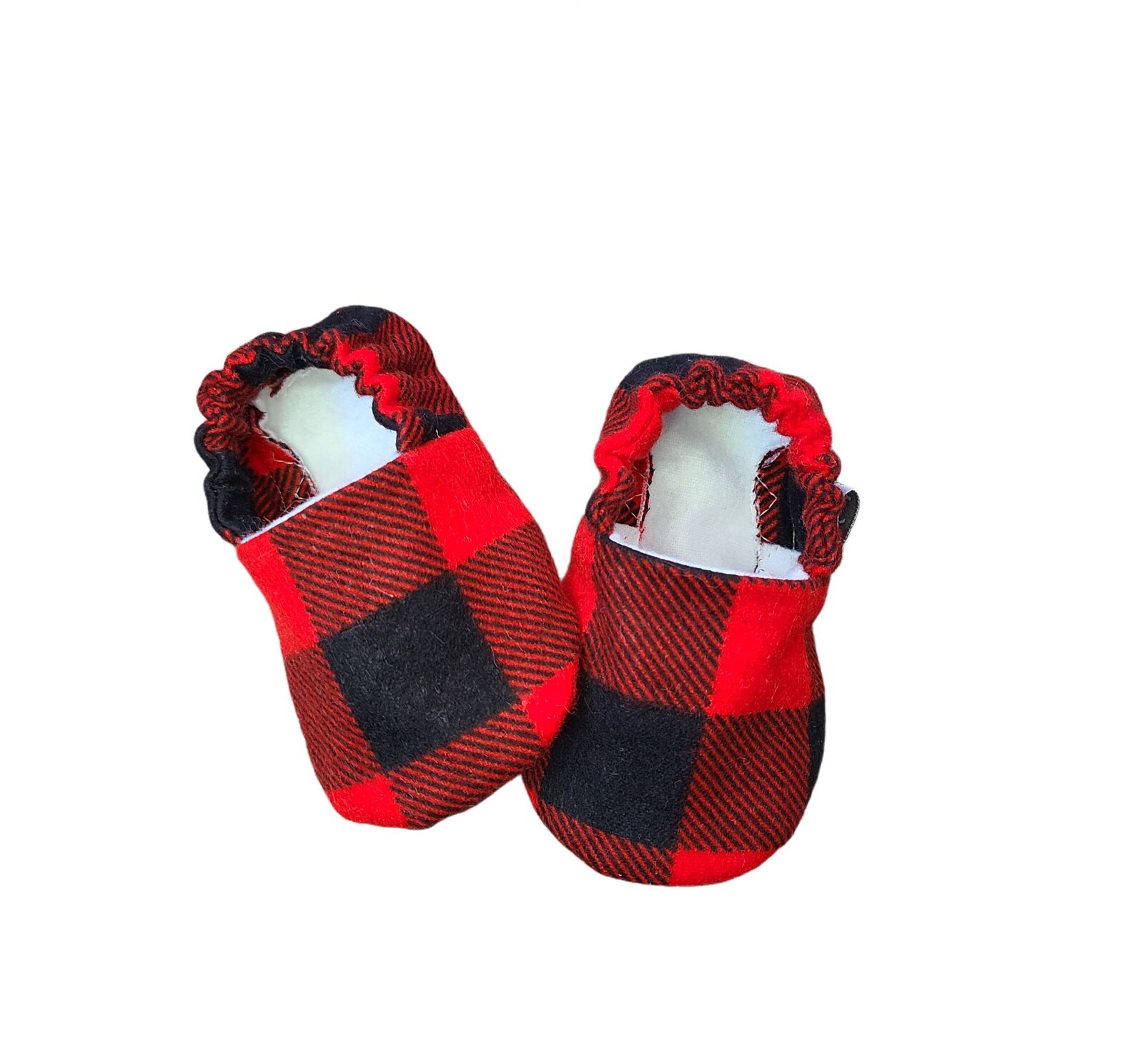 BUFFALO Plaid Baby Booties Baby Gift Baby Moccs Baby Etsy