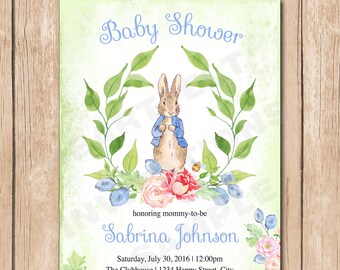 Peter Rabbit Baby Shower Invitation Etsy