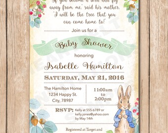 Peter Rabbit Baby Shower Invitation Etsy