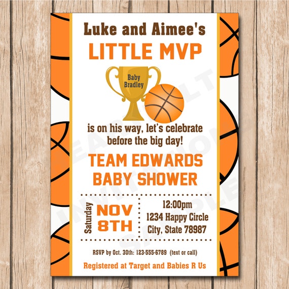 basketball baby shower invitations