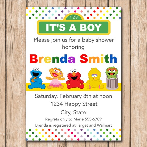 Mini Muppets Baby Shower Invitation Boy 