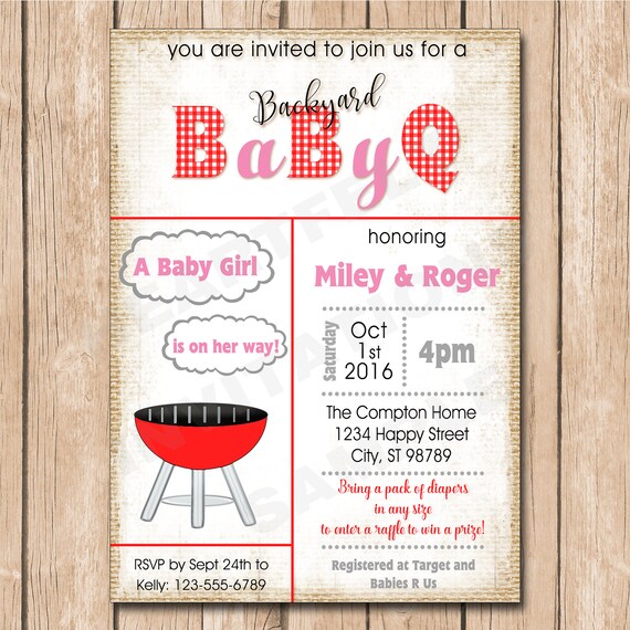 Backyard Bbq Baby Shower Invitations 8