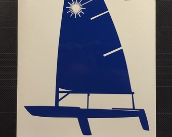 Sailboat Laser Decal Dingy Sunfish Pico Banshee Sail boat sticker