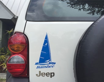 Sailboat Banshee Decal Dingy Sunfish Laser Sail boat sticker