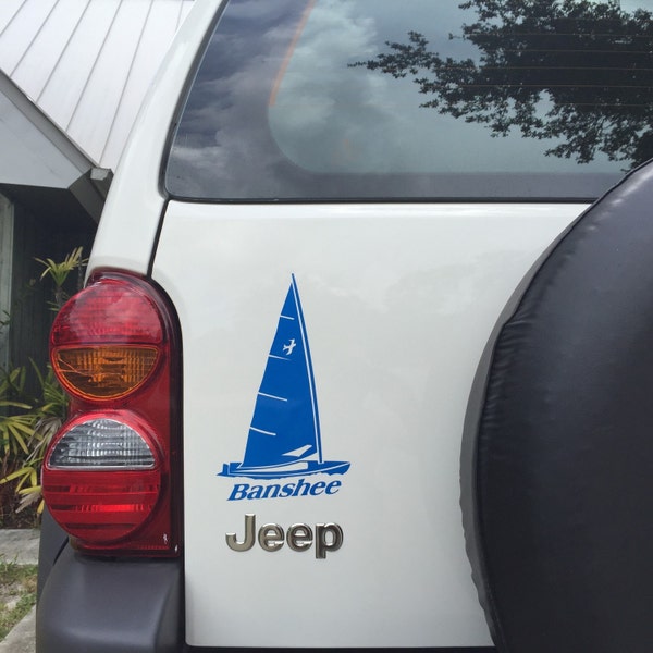 Sailboat Banshee Decal Dingy Sunfish Laser Sail boat sticker