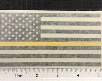 Thin Gold Line Flag Vinyl Decal American Flag Matte Black Dispatch Dispatcher