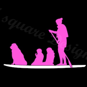 Paddle board Woman and Family Vinyl Decal Girl paddleboard SUP