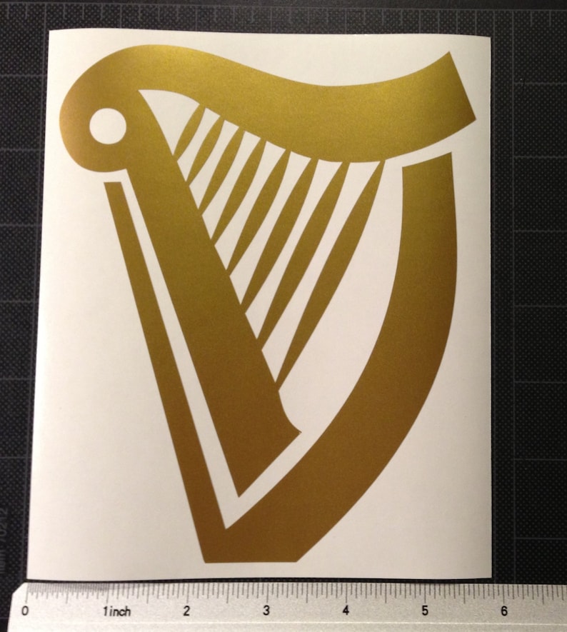 Golden Harp Vinyl Decal Sticker image 1