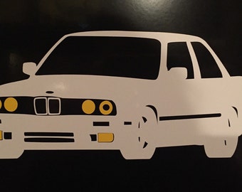 BMW e30 Vinyl Decal Sticker 3 series 318is 325is Yellow headlights Fogs
