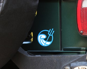 Ocean Wave Trident Surf Curl Symbol Decal Sticker