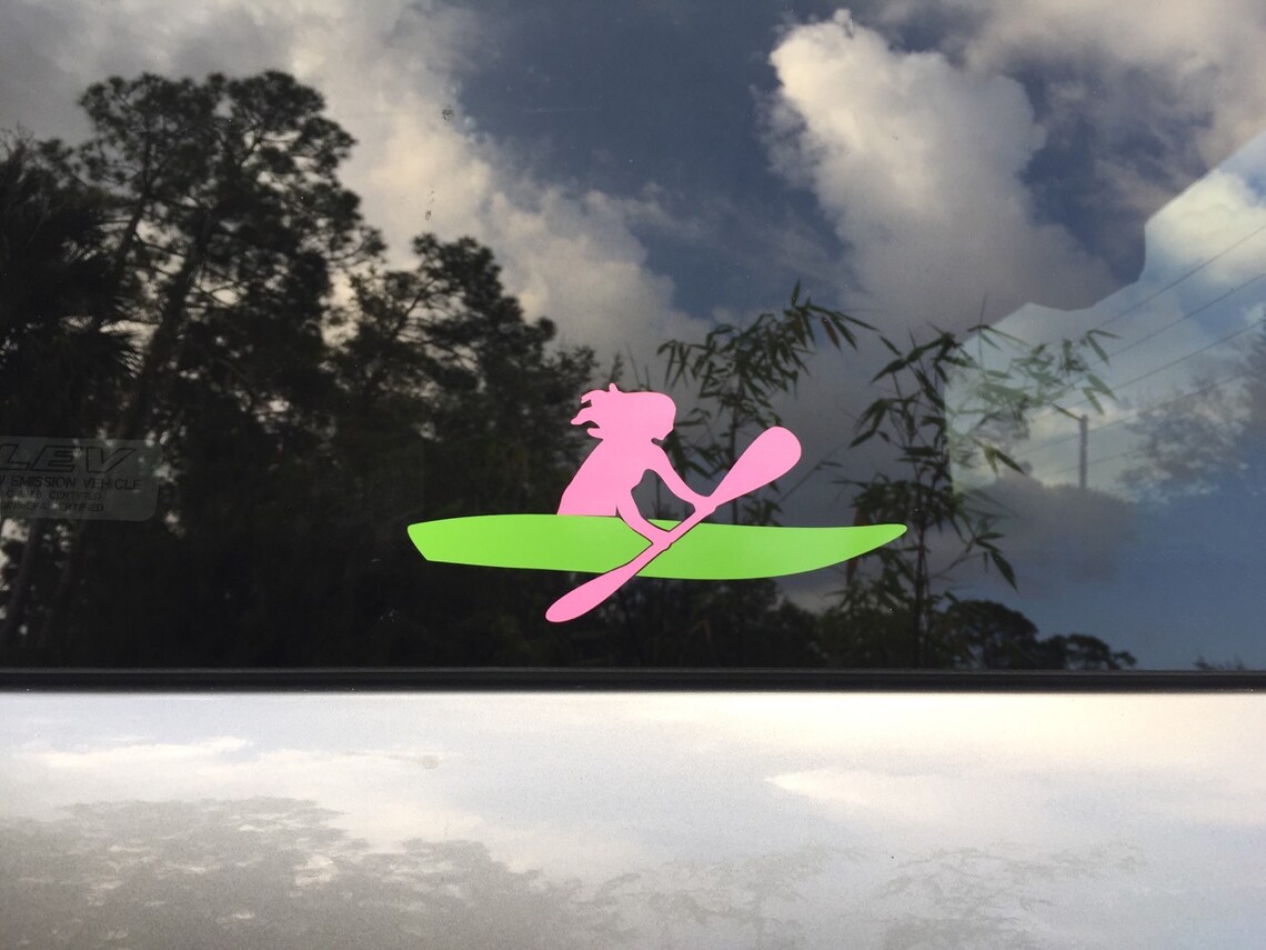 Kayak Paddling Woman Vinyl Decal Girl Paddle Yak Etsy
