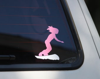 Snowboard Woman Vinyl Decal Girl board Snow