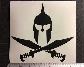 Molon Labe Fierce Spartan Swords Decal Sticker Come and Take
