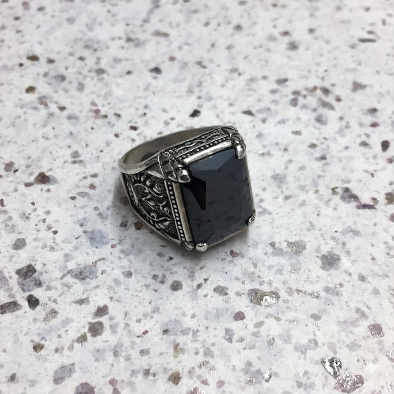 Silver Rectangular Onyx Ring Men S Silver Rings Sterling Etsy Silver Rectangular Onyx Ring Men S Silver Rings Sterling Etsy