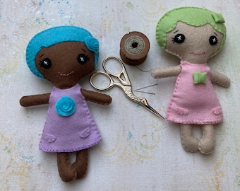 Doll making kit, doll pattern, doll sewing pattern, make your own, DIY doll kit, doll sewing kit