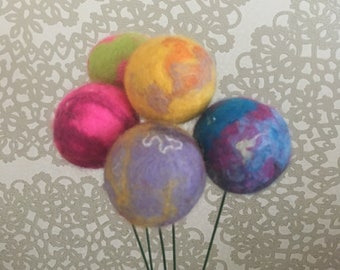 Felt Flowers, Mother’s Day gift, billy buttons, felt craspedia, felt ball flowers, felt ball bouquet, felt flower bouquet