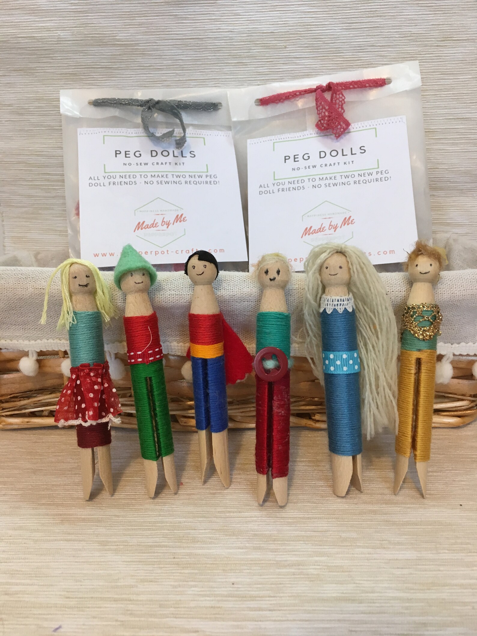 10 Peg Doll No Sew Craft Kits Kids Craft Kits Peg Dolls Etsy UK
