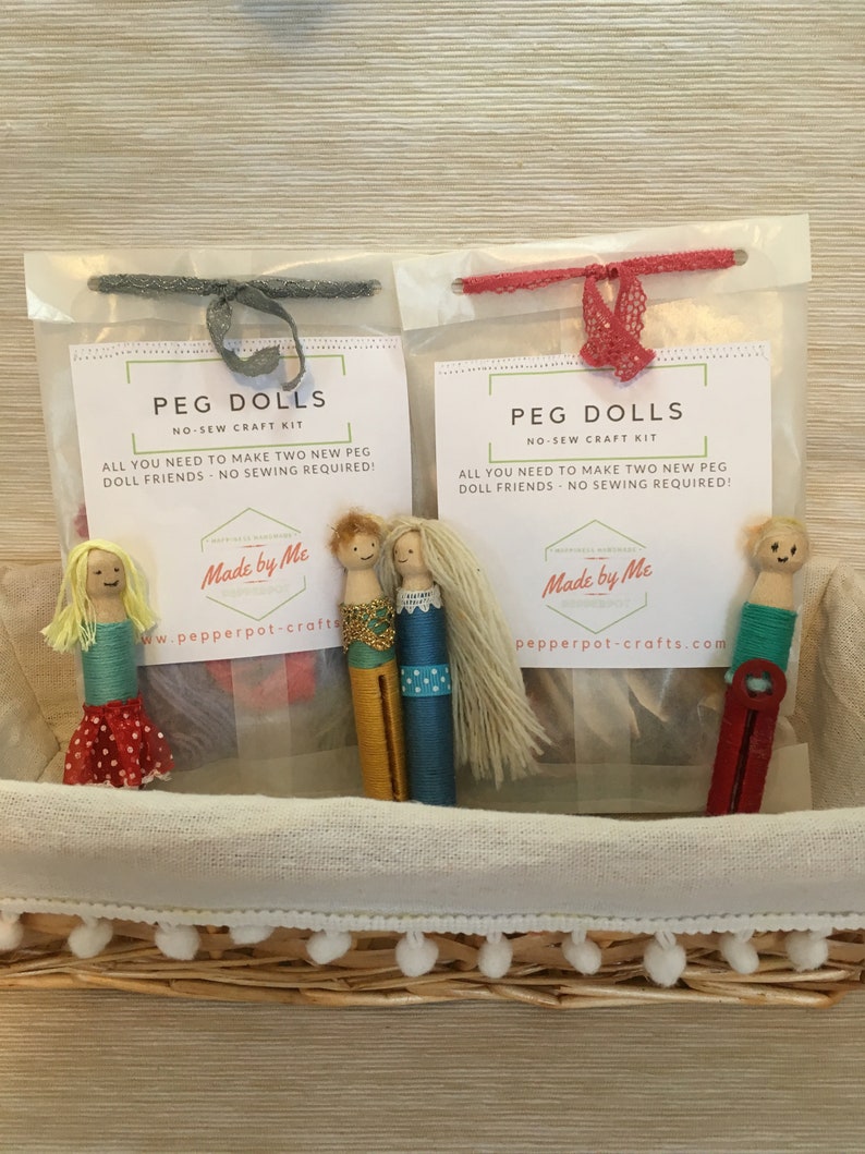 Yarn Wrapped Peg Dolls Make Your Own Peg Dolls Peg Doll Kit | Etsy