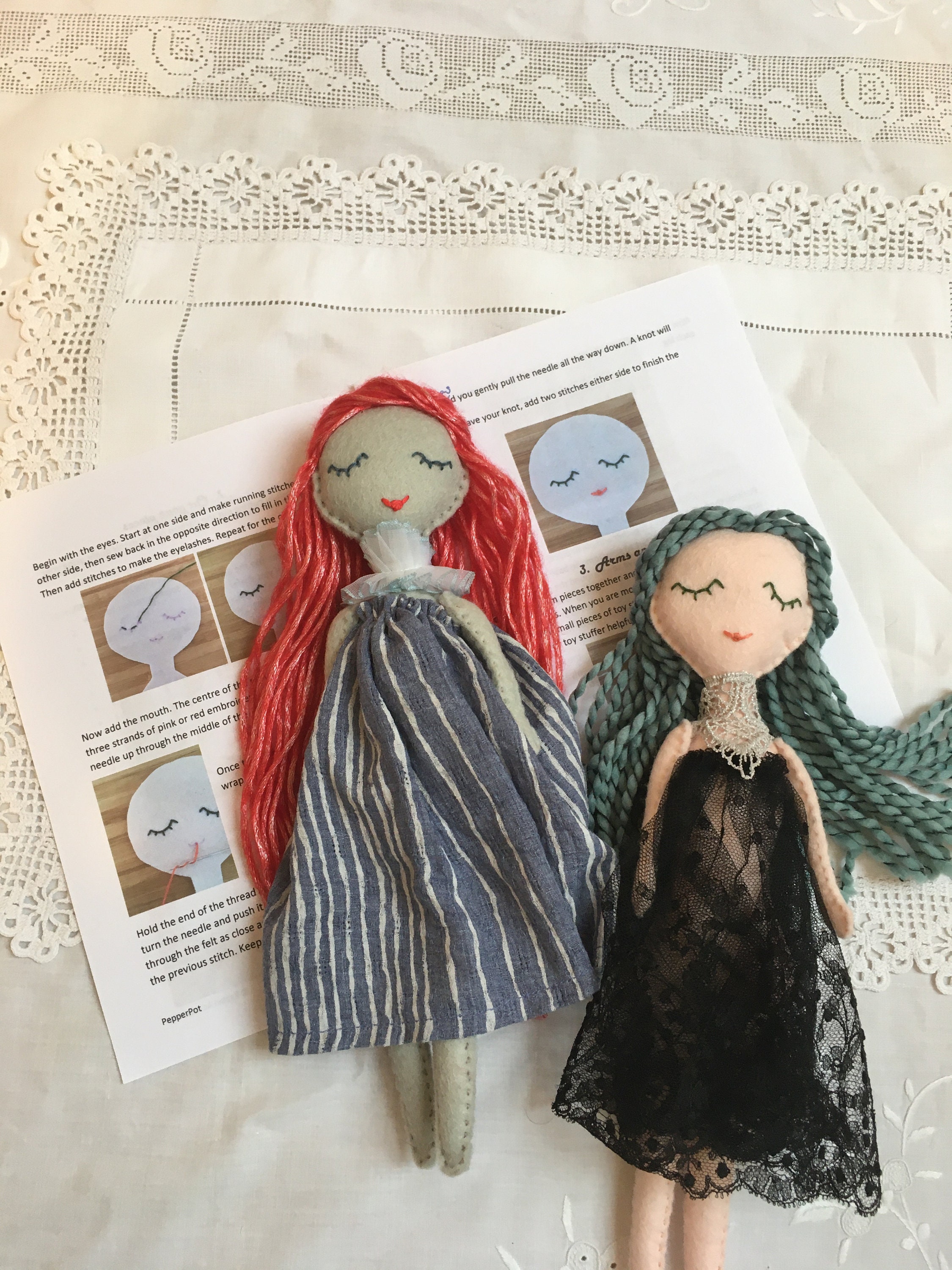 Kits Sewing doll kit DIY textile doll making kit Toy craft kit Make you