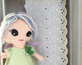 Handmade felt doll fairy, gift for girls