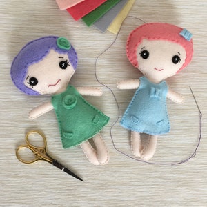 Doll kit for adults, make a doll, felt doll sewing, diy doll kit, doll pattern, sewing kit, doll maker, felt doll image 7