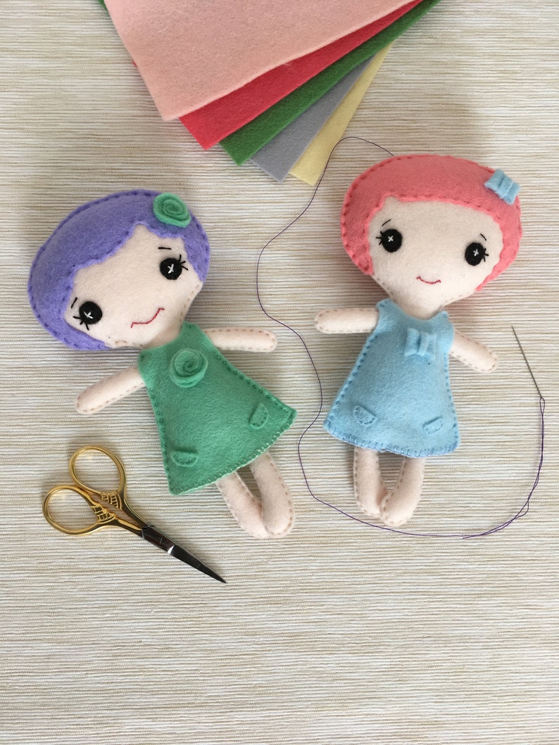 Doll kit for adults, make a doll, felt doll sewing, diy doll kit, doll pattern, sewing kit, doll maker, felt doll image 7