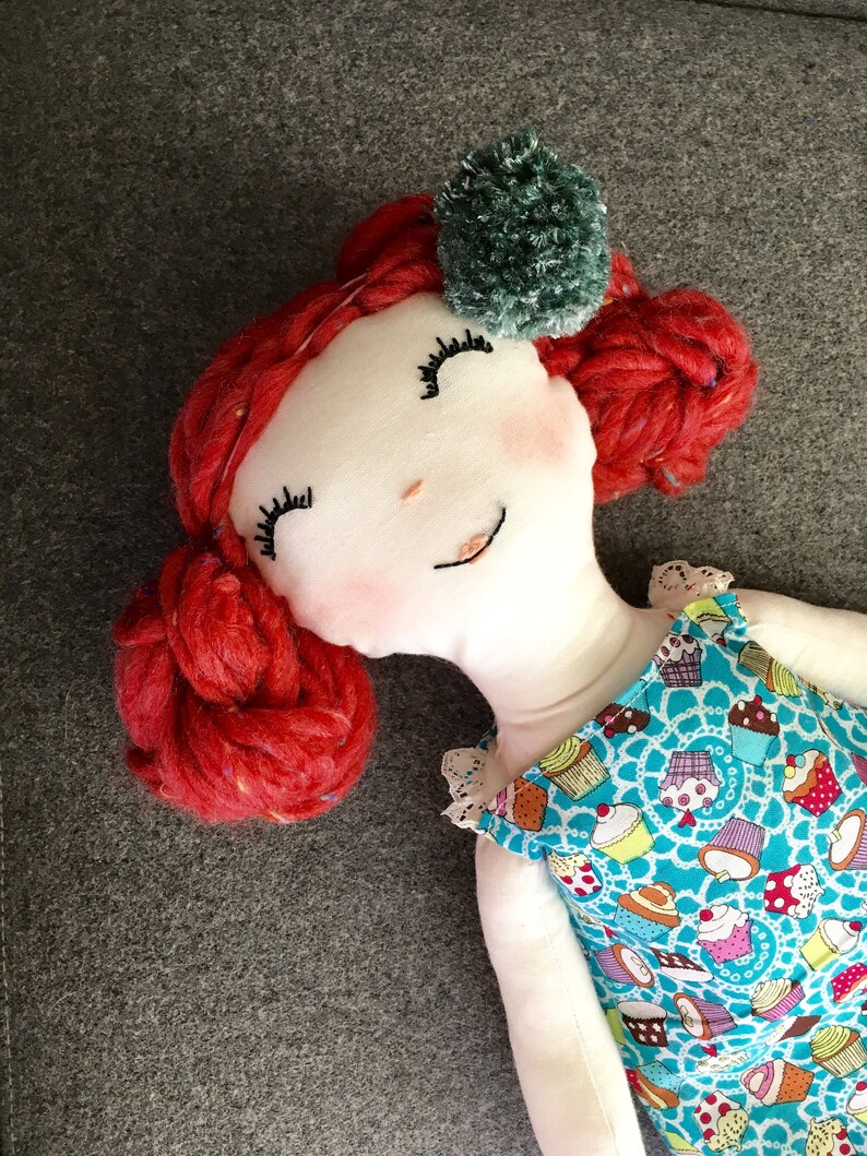 Custom order textile doll, one of a kind doll gift, ooak doll, rag doll, cloth doll, doll gifts for girls image 1