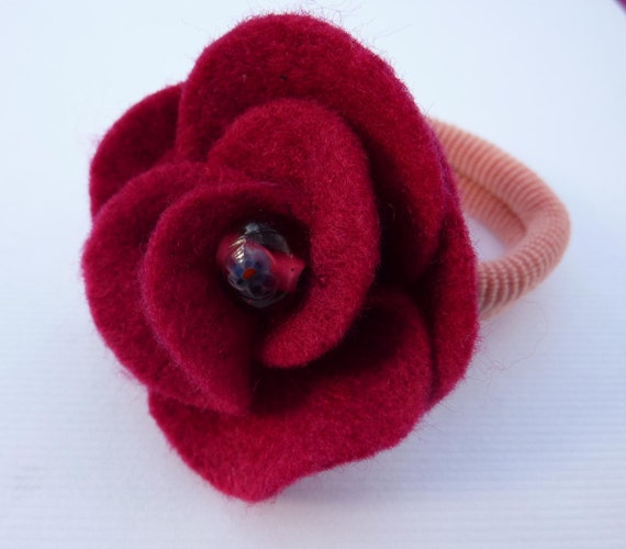 Items similar to Felt Rose Hair Accessory on Etsy