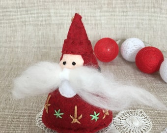 Handmade small felt Santa decoration