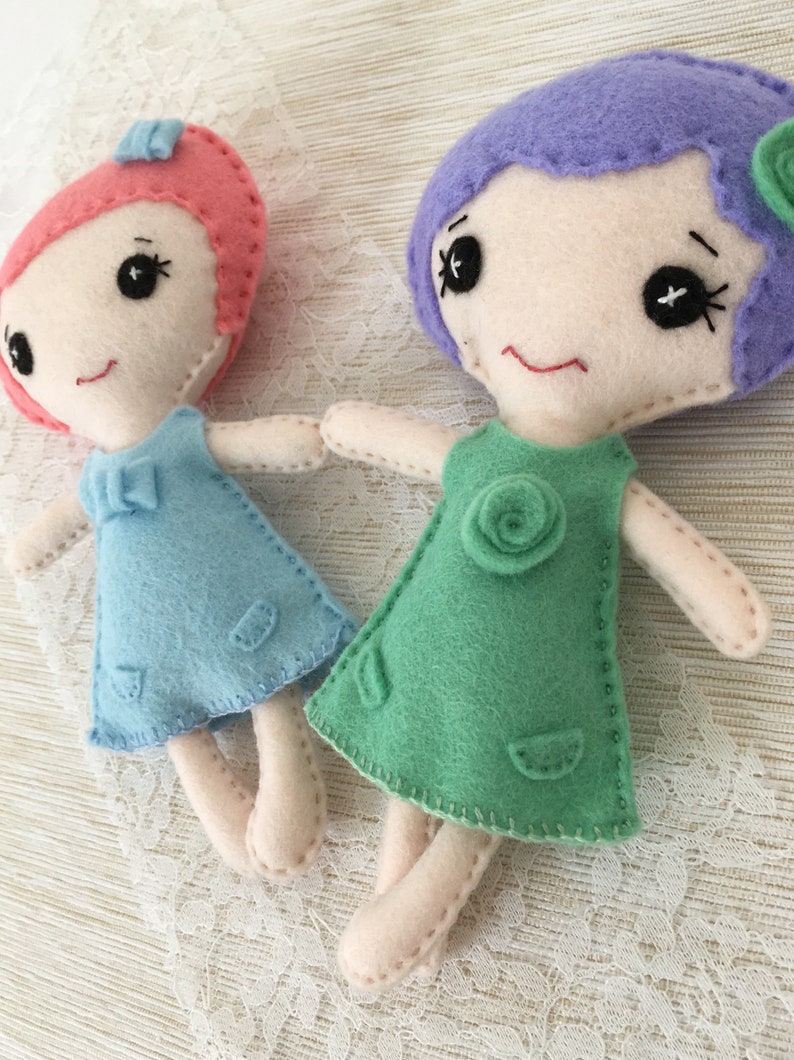 Doll kit for adults, make a doll, felt doll sewing, diy doll kit, doll pattern, sewing kit, doll maker, felt doll image 9