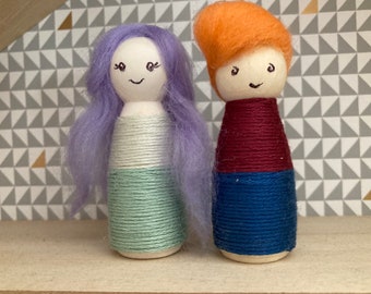 Peg doll craft kit, yarn wrapped peg dolls, diy peg dolls, dolly pegs, craft kit, peg doll diy, peg doll crafts, craft peg dolls