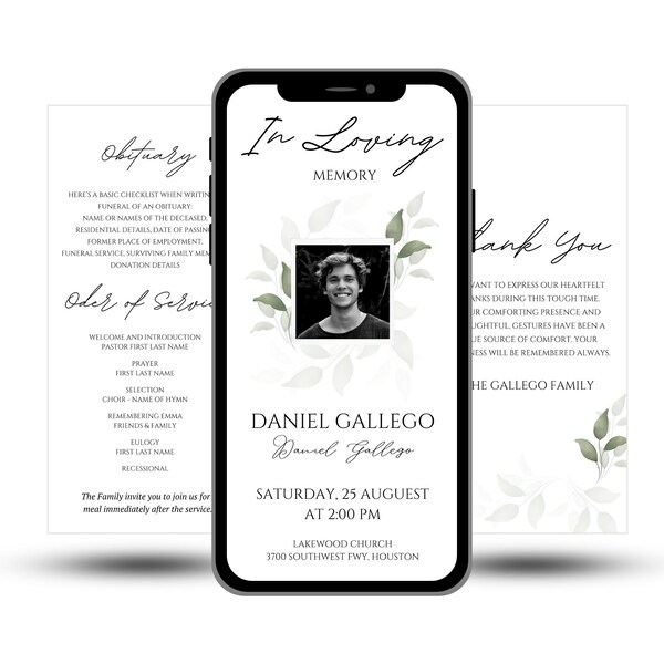 Funeral Animated Invitation Etsy