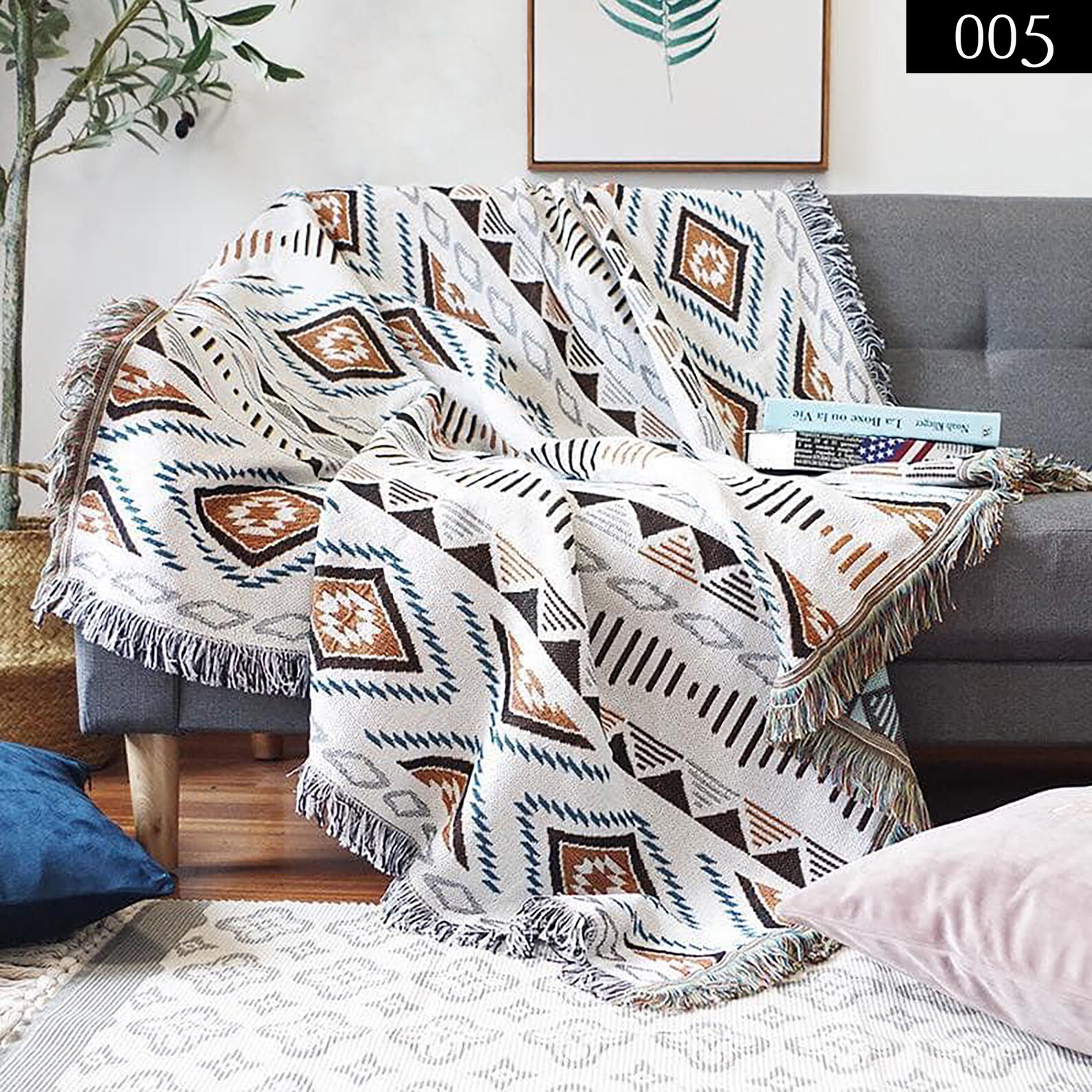 Gestrickte Boho Decken ethnische Decke Handtuch Sofa Dekor Etsy