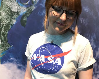 NASA Meatball Short Sleeve Tshirt in Ash by Space Shirts