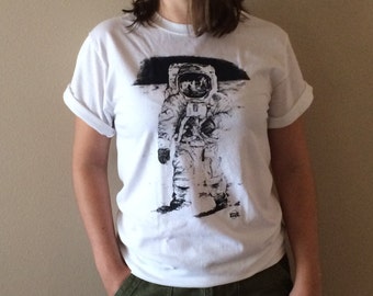Moonwalker Sketch White Tshirt by Space Shirts
