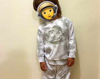 Future Astronaut grey tie-dye long sleeve & long pants toddler set