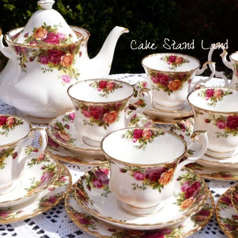 Royal Albert Old Country Roses tea set for 8 people large Etsy