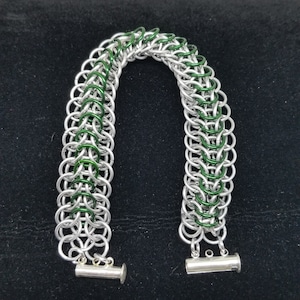 Green and Silver Dragon Back Bracelet