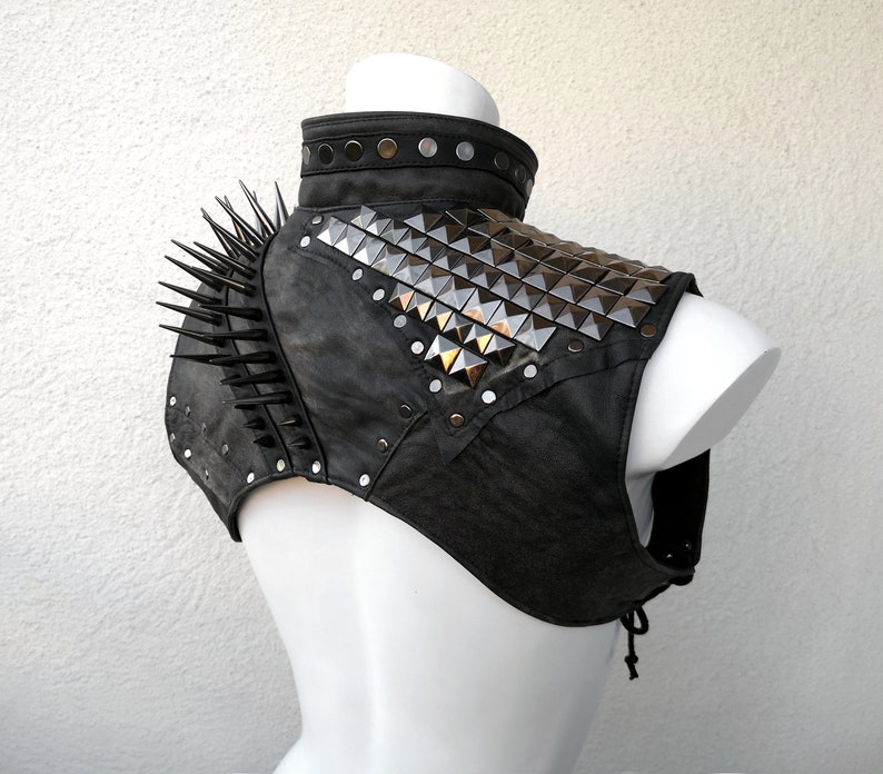 Dream Warriors Black Leather Crop Vest /open Back | Etsy
