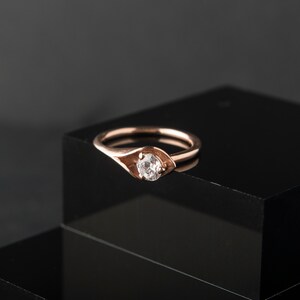 Calla Lily Diamond Engagement Ring 18k Rose Gold