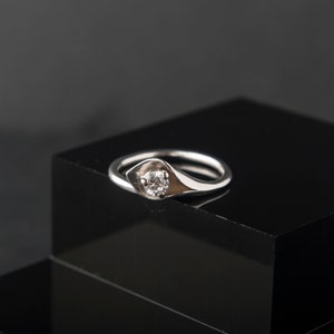 Calla Lily Diamond Engagement Ring Platinum