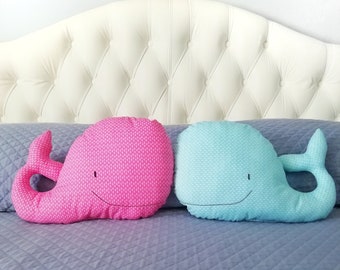 Peluche balena, animali marini di stoffa, cuscini decorativi per bambini