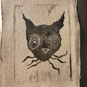 Cat Patch - Creepy Cat Patch - Punk Rock Cat Patch - Canvas Cat Patch - spooky patch - horror art - spooky art - cat decor