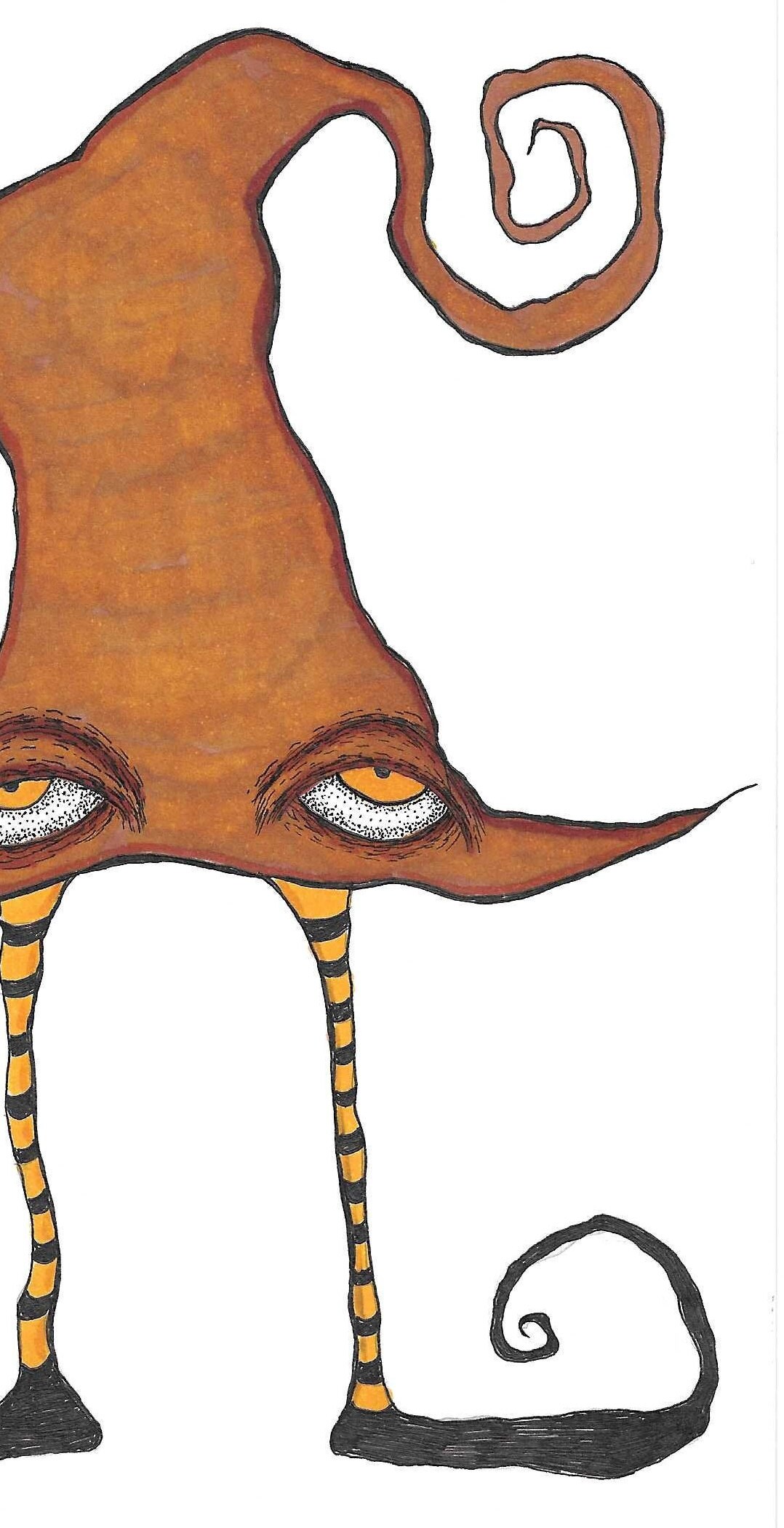 Creepy Witch Art Hat Character Drawing Horror Art Drawing Cute