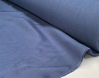 Soft Linen Fabric Material -  100% Linen for Home Decor, Curtains, Clothes - 140cm wide - Plain Navy Blue
