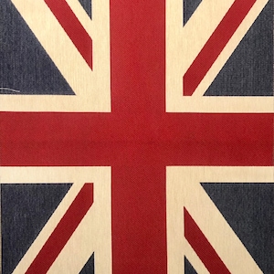 Kleine Union Jack-Flagge Retro Leinen Optik Schwerer Jacquard Gobelin Polsterstoff Baumwolle Tasche Kissen Panel Fabric UK Banner - 50 x 35 cm oder 19 '' x 13 ''