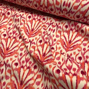 Abanico Floral Ikat rosa, tela de flores de Damasco, Material de algodón Paisley geométrico, cortina para tapicería, decoración del hogar, 55 /140cm de ancho imagen 7